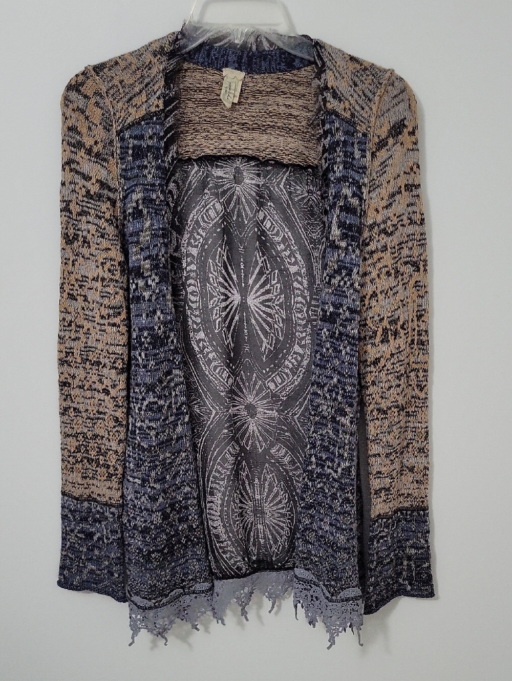 Gimmicks By BKE Open-Front Mixed Knit Cardigan Sweater, Size Small